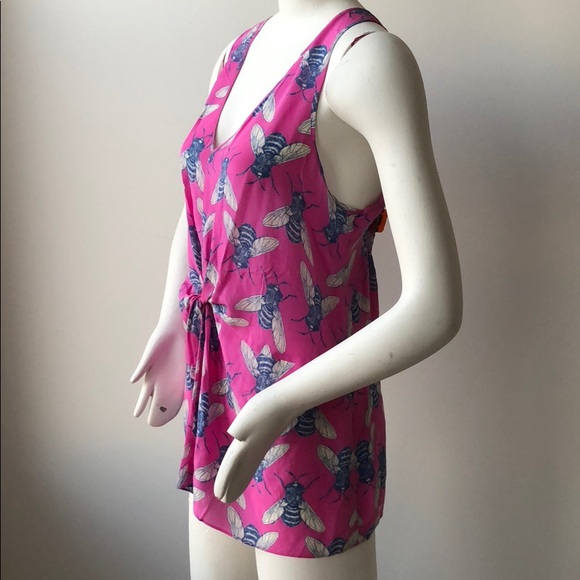 🌷SOLD🌷Anthropologie 100% silk fly print tank - Picture 5 of 8